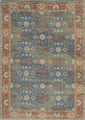 5inchesx7inches Blue Red Hand Woven Floral Traditional Indoor Area Rug
