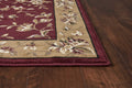 Red Beige Machine Woven Floral Traditional Indoor Area Rug