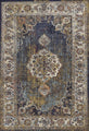 Navy Traditional Bordered Area Rug