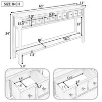 Thumbnail for 60 Long Sofa Table With Two Different Size Drawers And Bottom Shelf