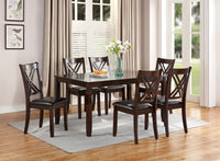 Thumbnail for 7pcs Dining Set Dining Table 6 Side Chairs
