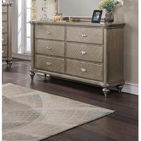Thumbnail for Luxury Antique Silver Champagne Finish Dresser W Mirror