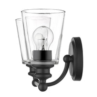Thumbnail for Two Light Matte Black Glass Shade Wall Sconce
