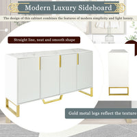 Thumbnail for Modern Sideboard Kitchen Cabinet With Four Doors, Metal Handles And Legs And Adjustable Shelves