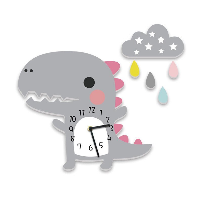 3D Dinosaur Cloud Drop Wall Clock - Casatrail.com