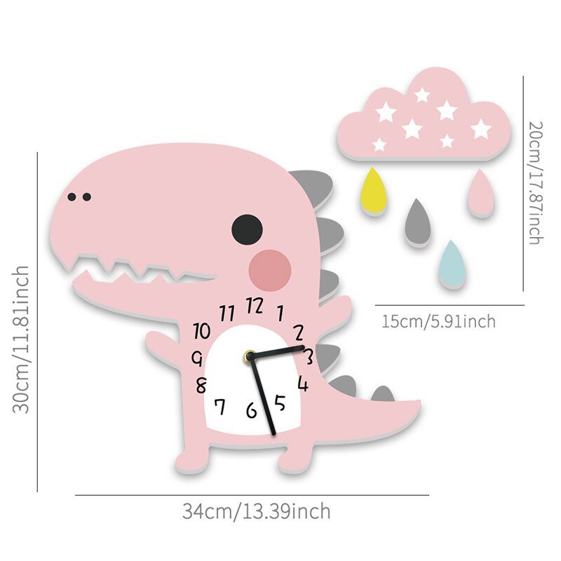 3D Dinosaur Cloud Drop Wall Clock - Casatrail.com