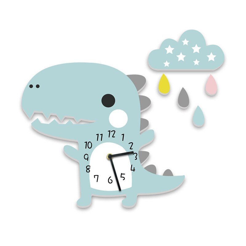 3D Dinosaur Cloud Drop Wall Clock - Casatrail.com