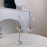 Thumbnail for 3D Rose Champagne Flute - Creative Wine Glass - Casatrail.com