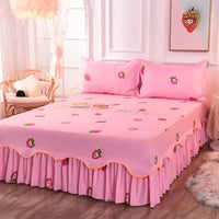 Thumbnail for 3Pcs Bed Sheet Cotton Lace Skirt Elastic Fitted - Casatrail.com