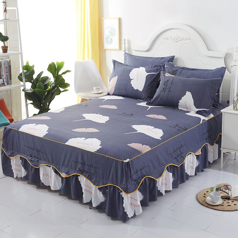 3Pcs Bed Sheet Cotton Lace Skirt Elastic Fitted - Casatrail.com