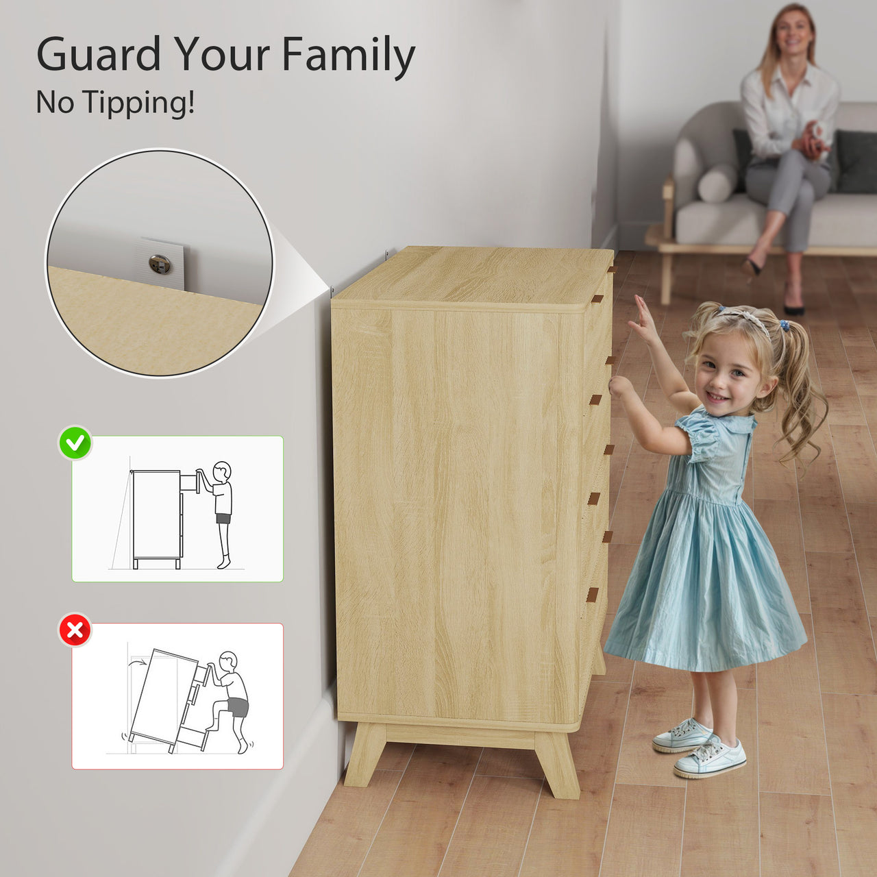 4 Drawer Double Dresser For Bedroom