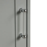 Thumbnail for Tall Freestanding Storage Cabinet With Two Different Size Drawers And Adjustable Shelf