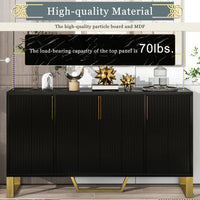 Thumbnail for Modern Sideboard With Four Doors, Metal Handles And Legs, And Adjustable Shelf Kitchen Cabinets