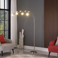 Thumbnail for Silver Four Light LED Arc Floor Lamp