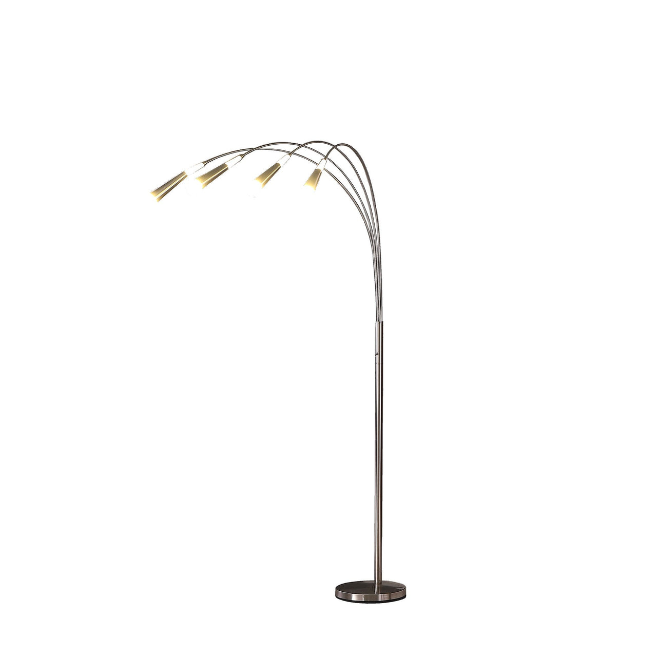 Silver Four Light LED Arc Floor Lamp