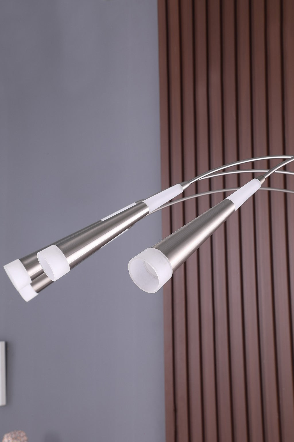 Silver Four Light LED Arc Floor Lamp