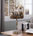Brown And Black Bedside Table Lamp With Brown And Black Drum Shade
