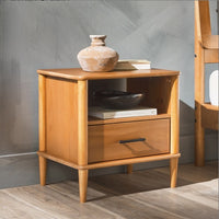 Thumbnail for Transitional Solid Wood Spindle Nightstand Caramel