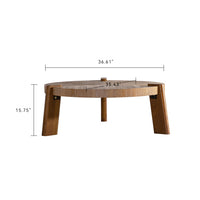 Thumbnail for Wood Round Coffee Table For Living Room