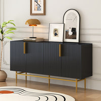 Thumbnail for Modern And Elegant 4-door Sideboard Buffet Cabinet With Gold Metal Handle