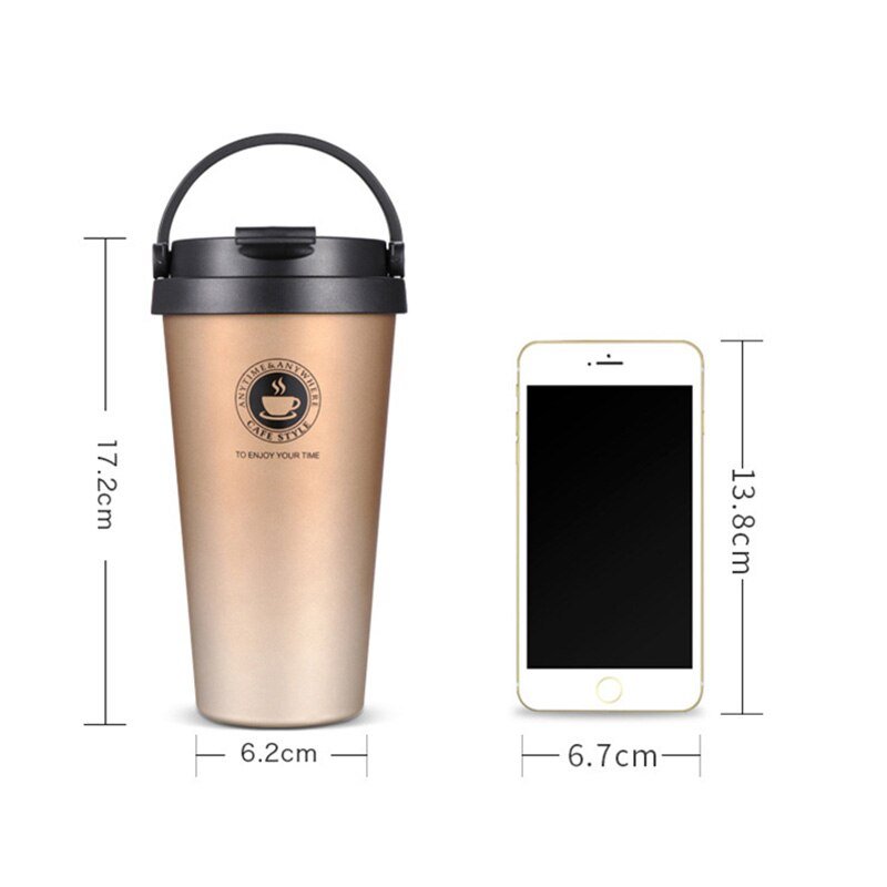 500ml Insulated Travel Coffee Cup with Lid and Handle - Casatrail.com