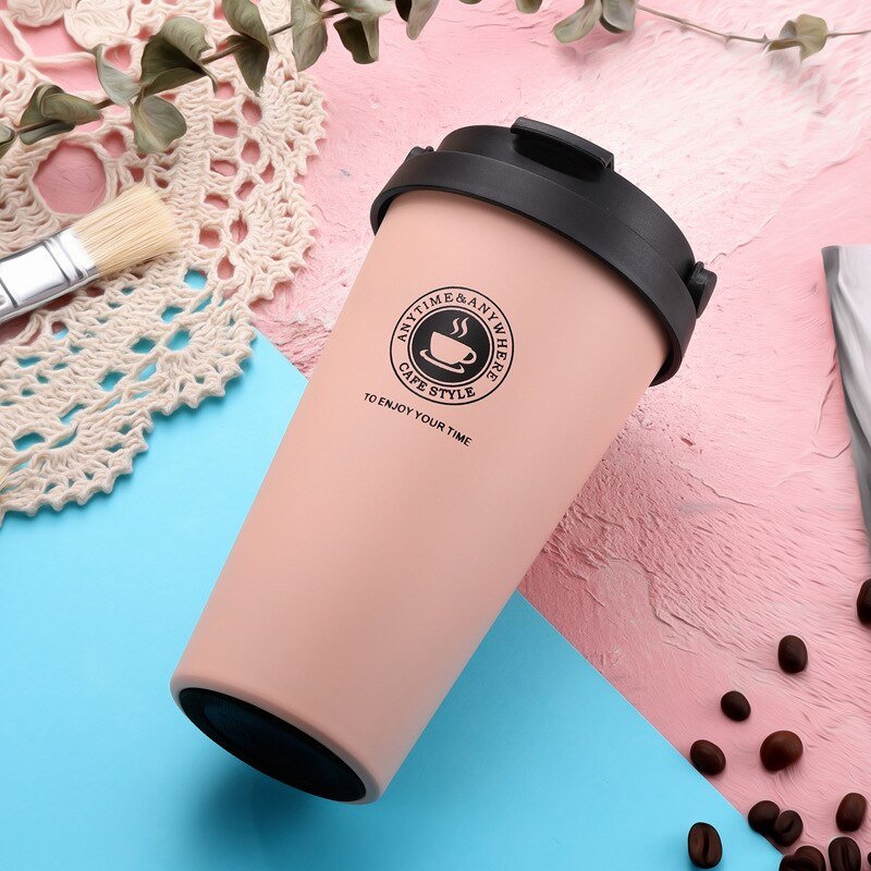 500ml Insulated Travel Coffee Cup with Lid and Handle - Casatrail.com