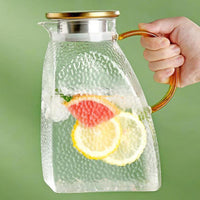 Thumbnail for 50oz Glass Water Pitcher with Lid - Ideal for Hot/Cold Water, Juice, and Iced Tea - Casatrail.com