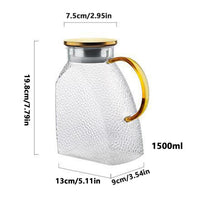 Thumbnail for 50oz Glass Water Pitcher with Lid - Ideal for Hot/Cold Water, Juice, and Iced Tea - Casatrail.com