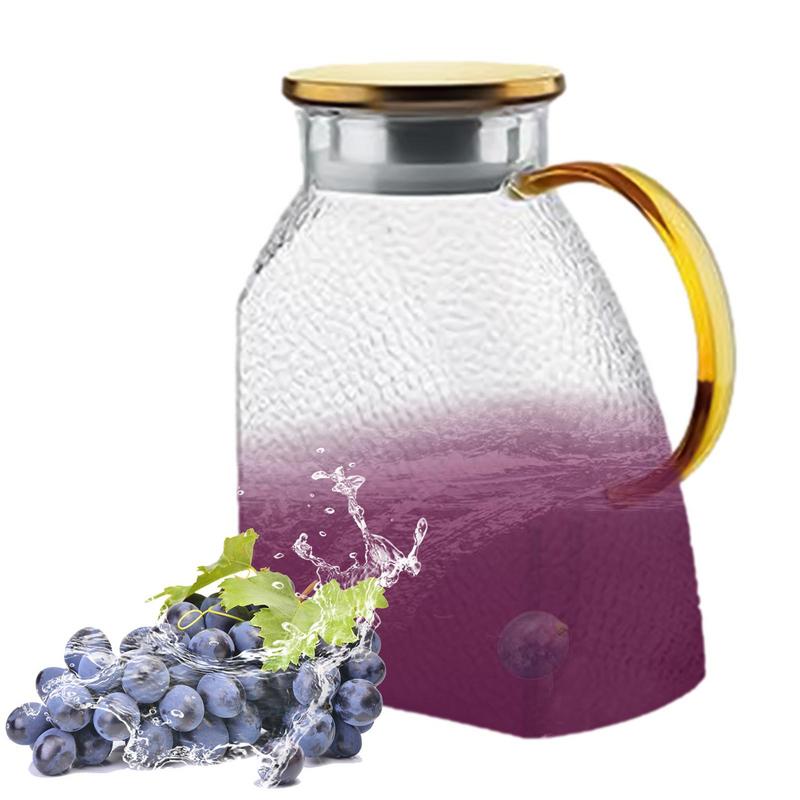 50oz Glass Water Pitcher with Lid - Ideal for Hot/Cold Water, Juice, and Iced Tea - Casatrail.com