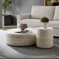 Faux MARS Pattern Coffee Table with Round Tea Faux