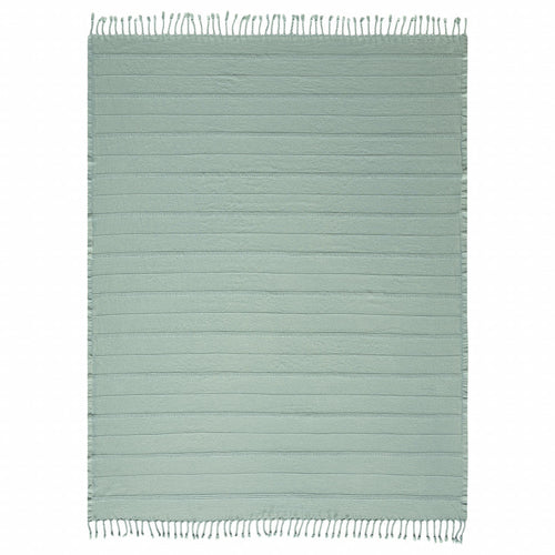 Gray Woven Cotton Striped Throw Blanket