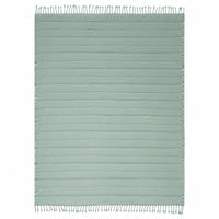 Thumbnail for Gray Woven Cotton Striped Throw Blanket