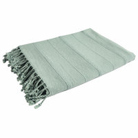 Thumbnail for Gray Woven Cotton Striped Throw Blanket
