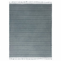 Thumbnail for Gray Woven Cotton Striped Throw Blanket