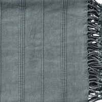 Thumbnail for Gray Woven Cotton Striped Throw Blanket