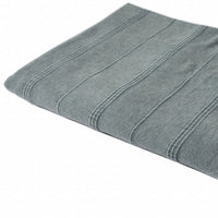 Thumbnail for Gray Woven Cotton Striped Throw Blanket