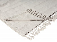 Thumbnail for Gray Woven Cotton Striped Throw Blanket