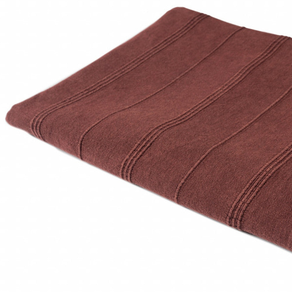 Gray Woven Cotton Striped Throw Blanket