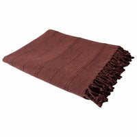 Thumbnail for Gray Woven Cotton Striped Throw Blanket