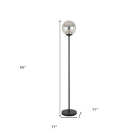 Thumbnail for Black Floor Lamp With Gold Mercury Glass Globe