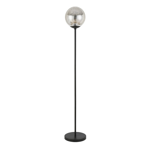 Black Floor Lamp With Gold Mercury Glass Globe