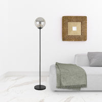 Thumbnail for Black Floor Lamp With Gold Mercury Glass Globe