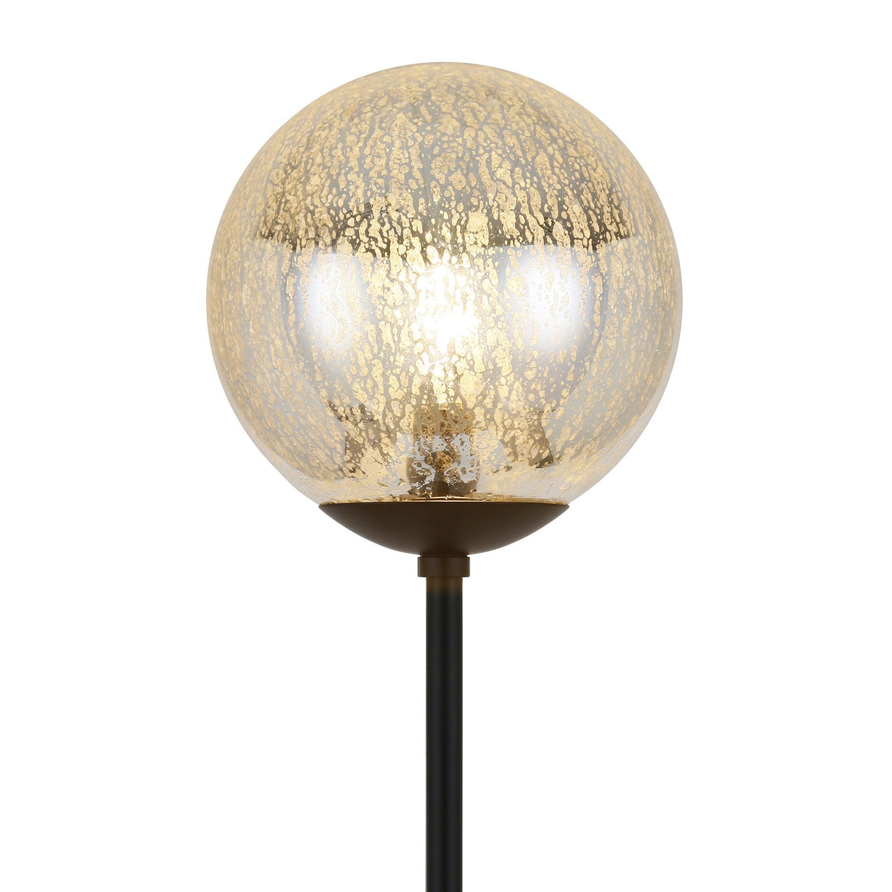 Black Floor Lamp With Gold Mercury Glass Globe