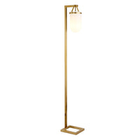 Thumbnail for Brass Arched Floor Lamp with Frosted Glass Dome