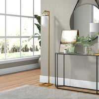 Thumbnail for Brass Arched Floor Lamp with Frosted Glass Dome