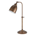 Bronze Metal Adjustable Lantern Table Lamp With Bronze Dome Shade