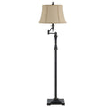 Swing Arm Floor Lamp With Brown Square Shade