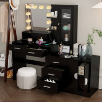 Thumbnail for 3-door, 4-drawer, Dressing Table, With Sockets, and Tri-tone Light Bulbs