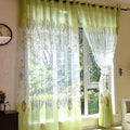 Semi-Blackout Green Leaf Print Curtain