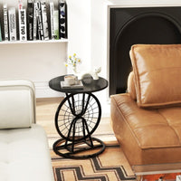 Thumbnail for 2 Piece Vintage Industrial Wheel Design Side Table